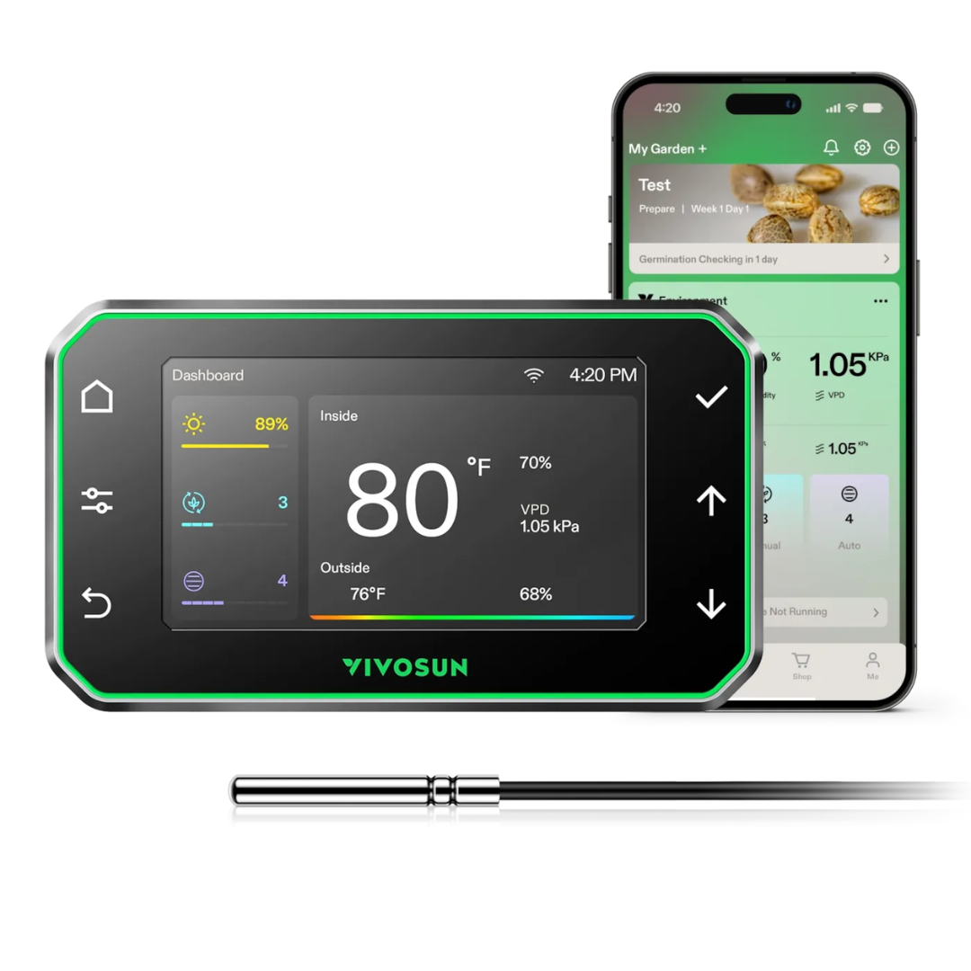Vivosun GrowHub Controller E42A+ for Grow Tent, Smart Environmental WiFi-Controller with Temperature, Humidity, VPD, Timer, Cycle, Schedule Controls, Cooling