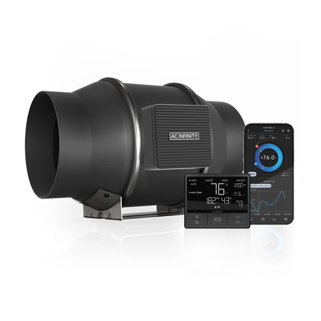 AC Infinity CLOUDLINE T6, Quiet Inline Fan 6" with Temperature Humidity VPD Controller