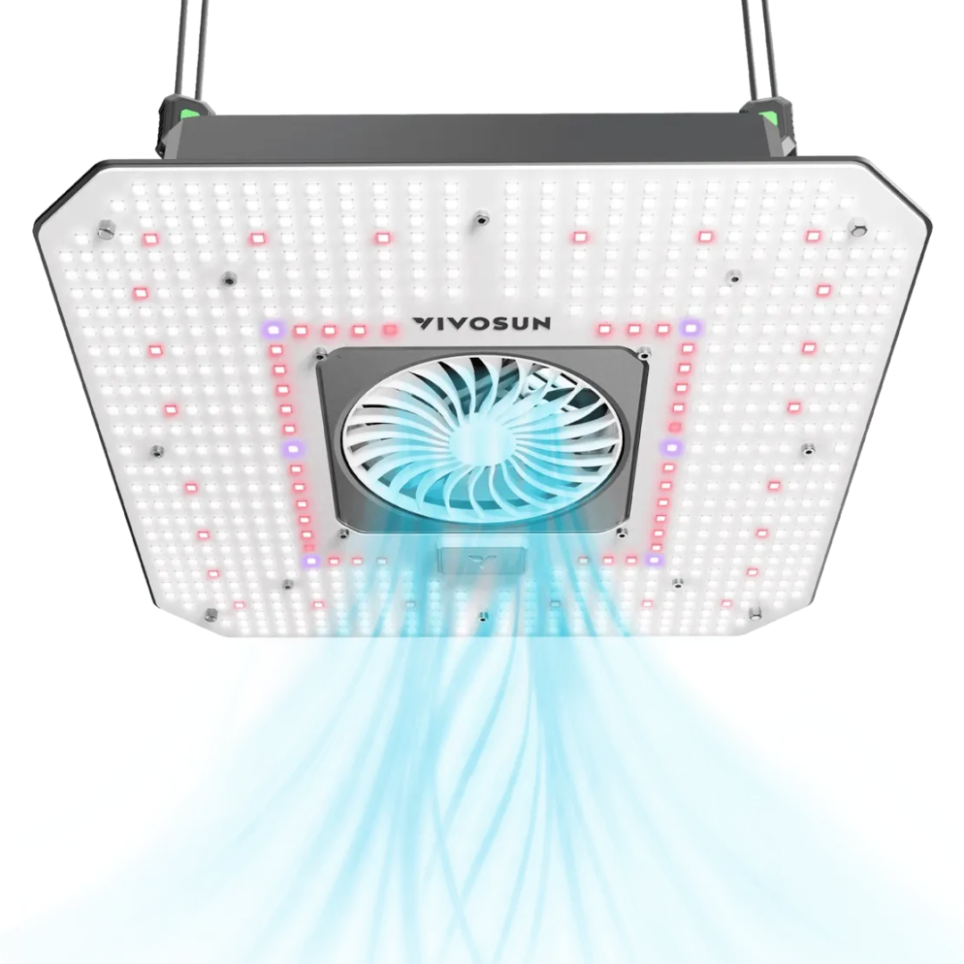 Vivosun AeroLight 180W LED Grow Light, Indoor Plant Light with Circulation Fan for Grow Tent Cooling Ventilation, Tunable Full Spectrum, Support App Control, GrowHub Compatible, 2.7x2.7ft Coverage