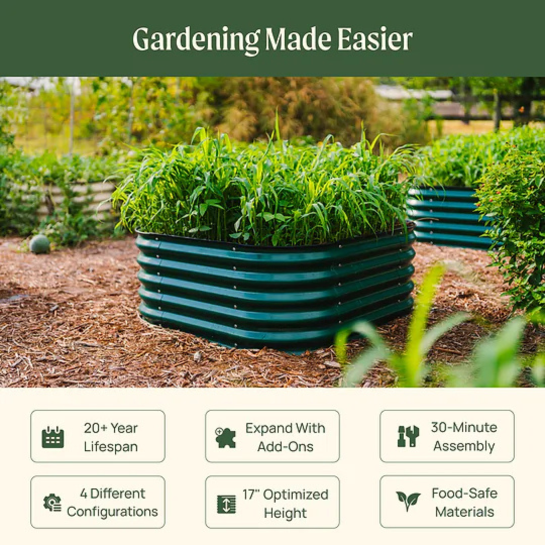 Vego 17" Tall 4 In 1 Small Modular Metal Raised Garden Bed Kit