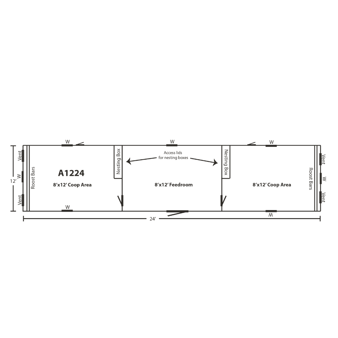 Bird-in-Hand 12×24 A-Frame Chicken Coop