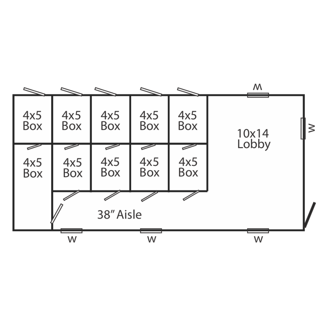 Bird in Hand 14×30 5-Run Commercial Kennel With Lobby