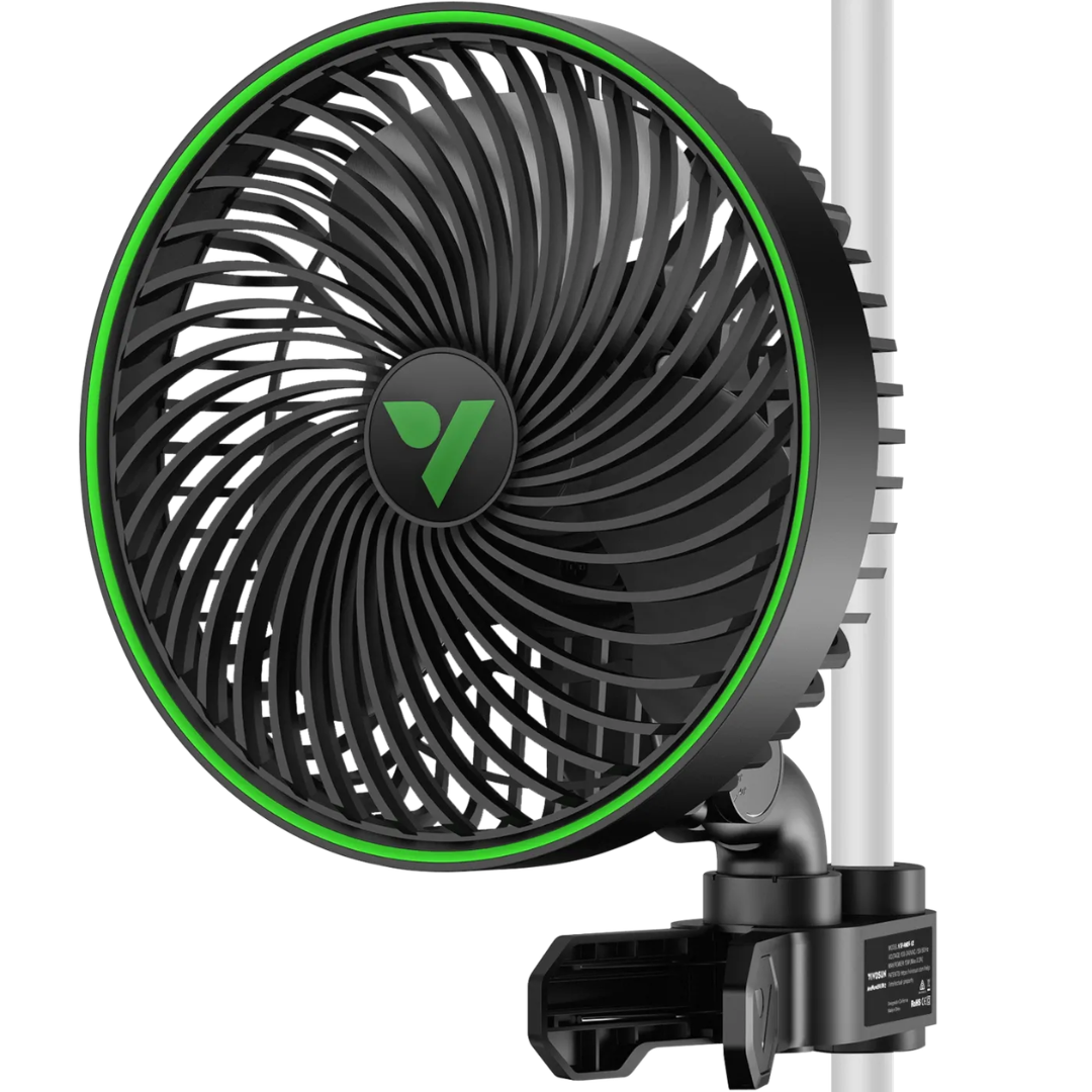 Vivosun AeroWave E6 Gen2, Grow Tent Clip Fan 6”, EC Motor, Smart Control, Powerful Oscillating Fan, Black