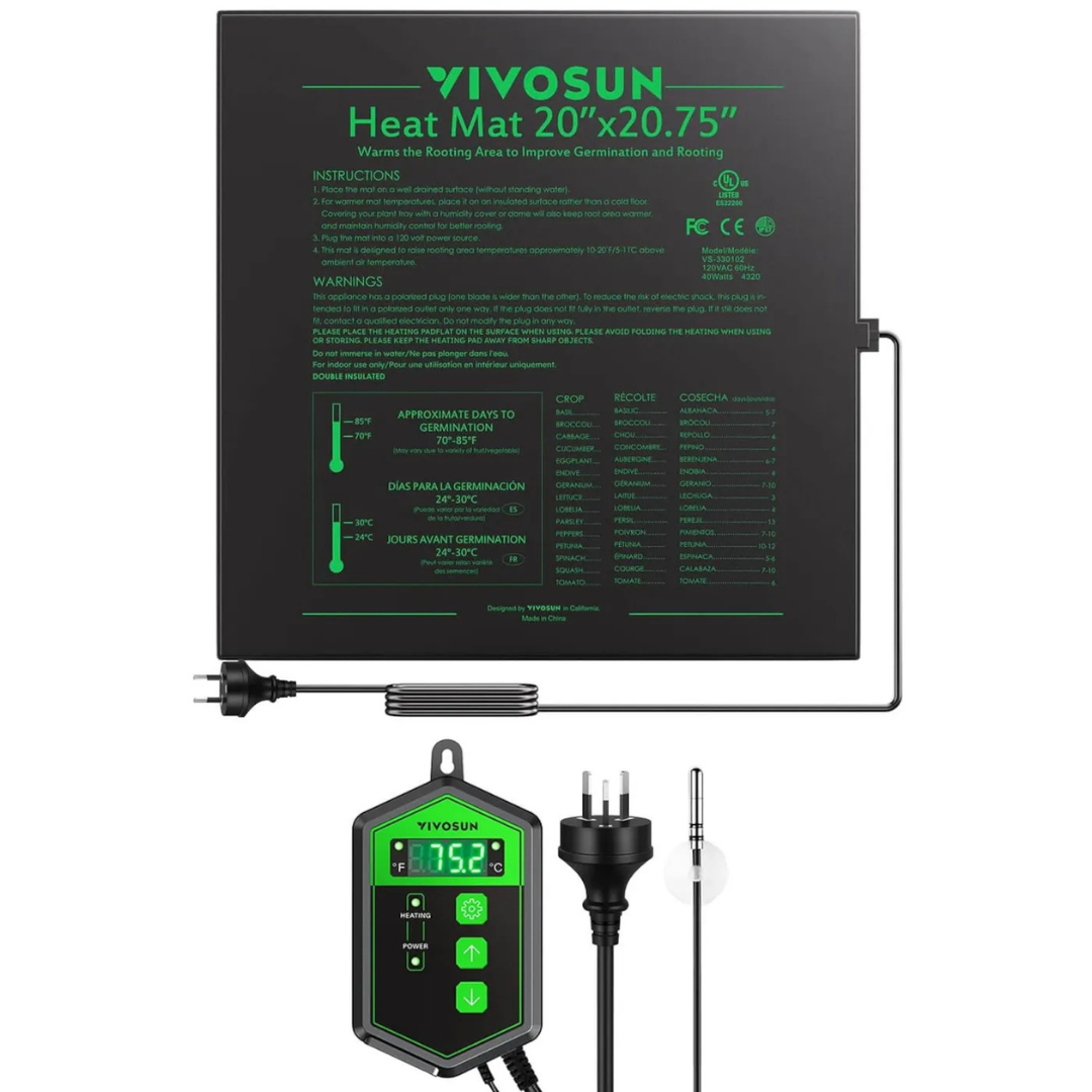 Vivosun Seedling Heat Mat Digital Thermostat Combo 20″ x 20.75″