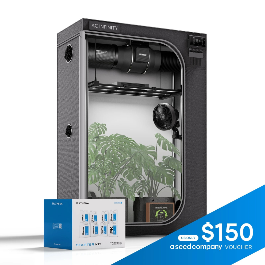 AC Infinity AI Cultivator 2-Plant Kit, Grow Tent System PRO 2x4 with Athena® Blended Starter Kit