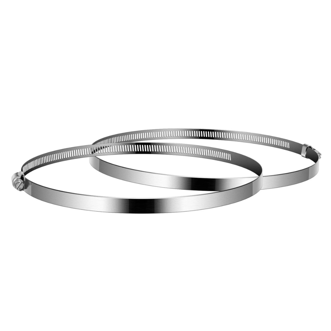 Vivosun Stainless Steel Air Ducting Clamps, 4/6/8/12 Inch Adjustable Hose Clamps with Worm Drive for Ducting, Heating, Cooling, Exhaust, and Ventilation (Pack of 2)