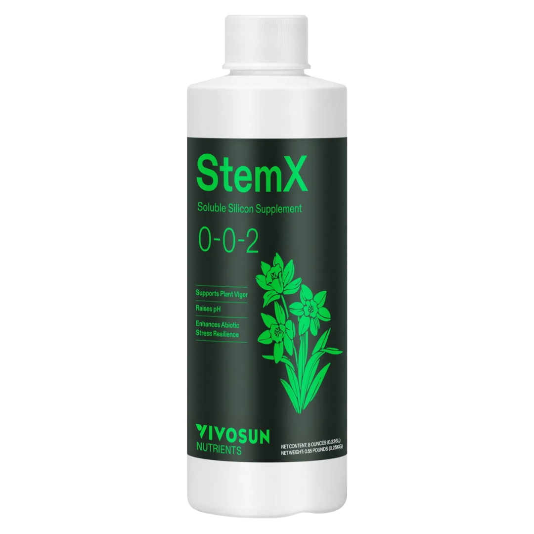 Vivosun StemX (0-0-2) Silica for Plants, Soluble Silicon Plant Supplement Fertilizer, Liquid Nutrient Solution for Strong Stems, Healthy Leaves, Boost Plant Resilience & pH Balance, 8 oz