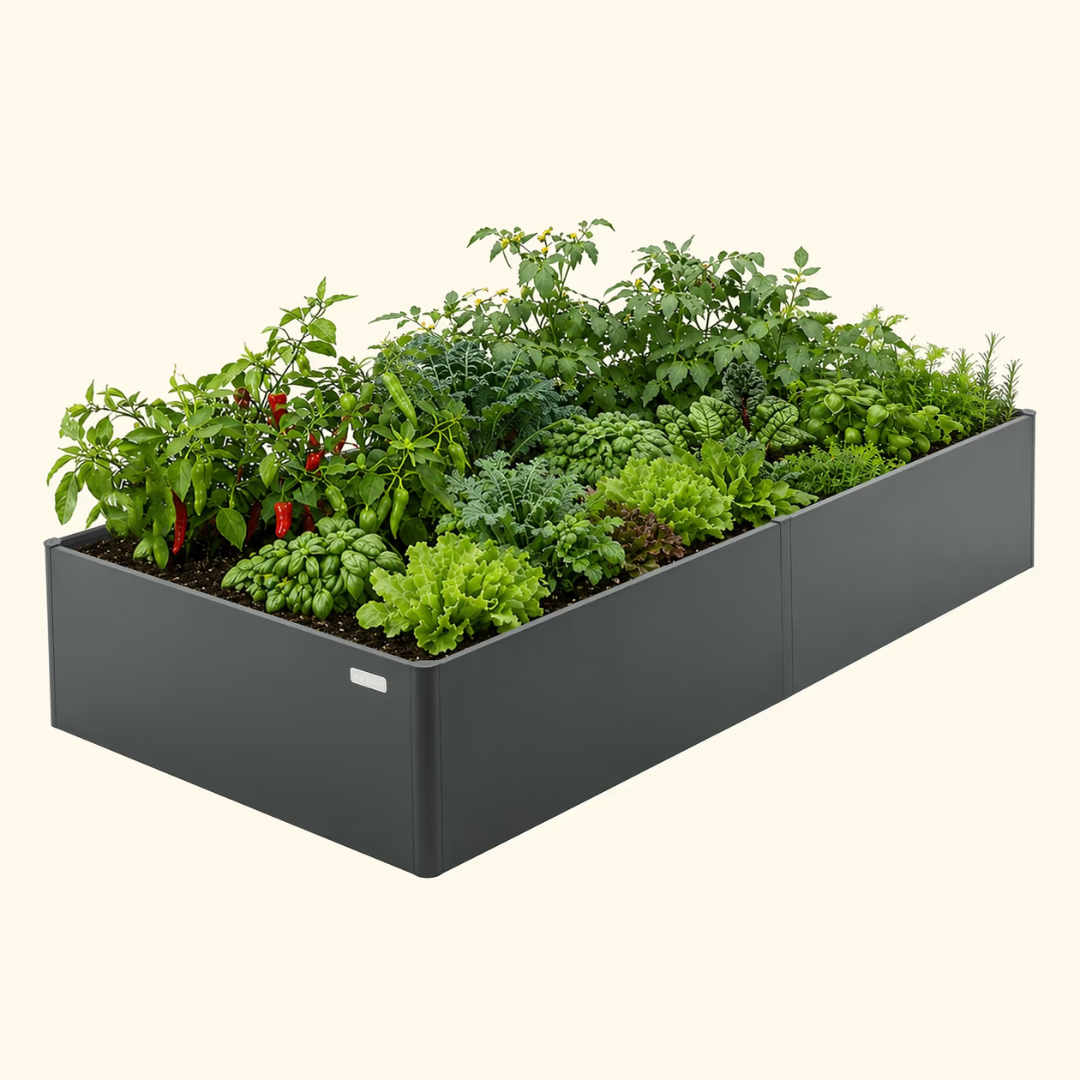 Vego 17" Tall Modern 4' x 8' Metal Raised Garden Bed