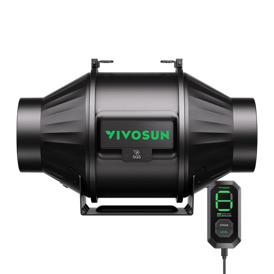 Vivosun AeroZesh T4 Inline Fan 4″ with E12 Speed Controller, PWM-Controlled EC Fan for Grow Tent Ventilation