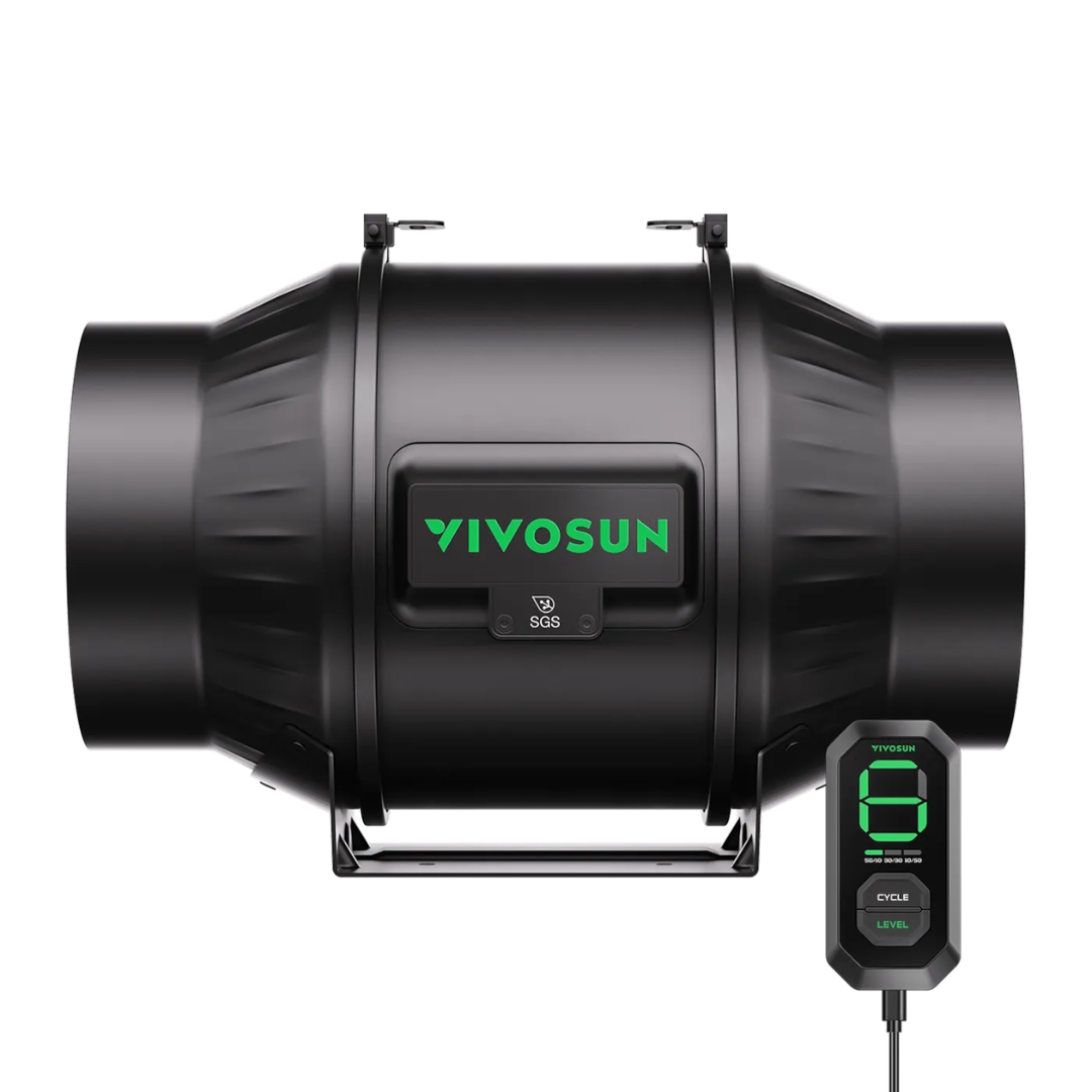 Vivosun AeroZesh T6 Inline Fan 6″ with E12 Speed Controller, PWM-Controlled EC Fan for Grow Tent Ventilation
