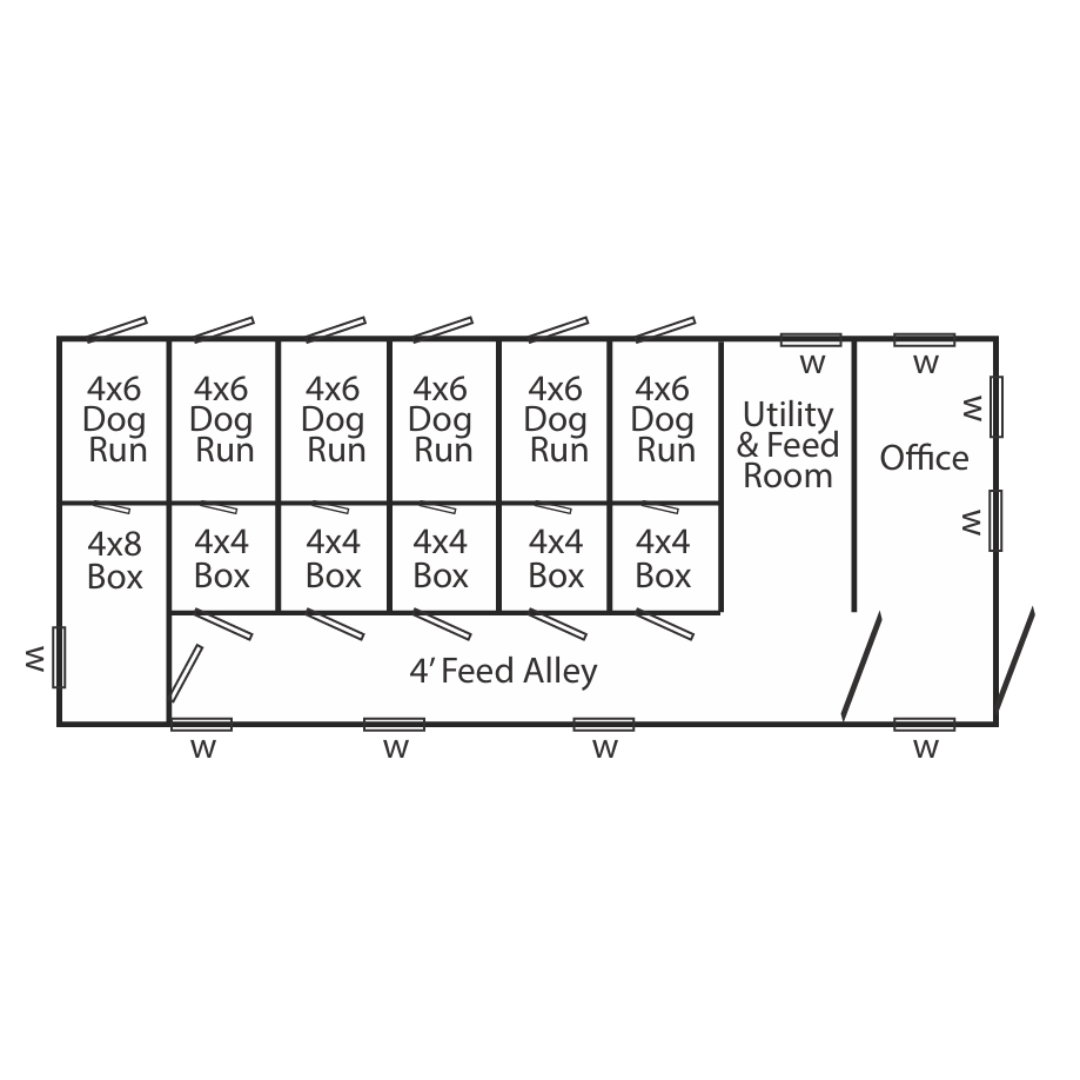 Bird in Hand 14×34 6-Run Commercial Kennel