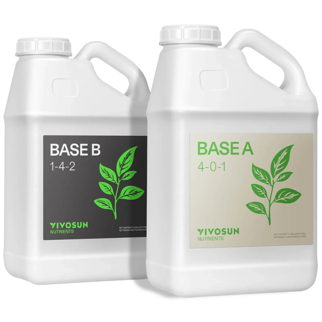 Vivosun Nutrients Base A & B Bundle, Liquid Fertilizer Supports Vegetative and Flowering Stage, 1 Gallon Each