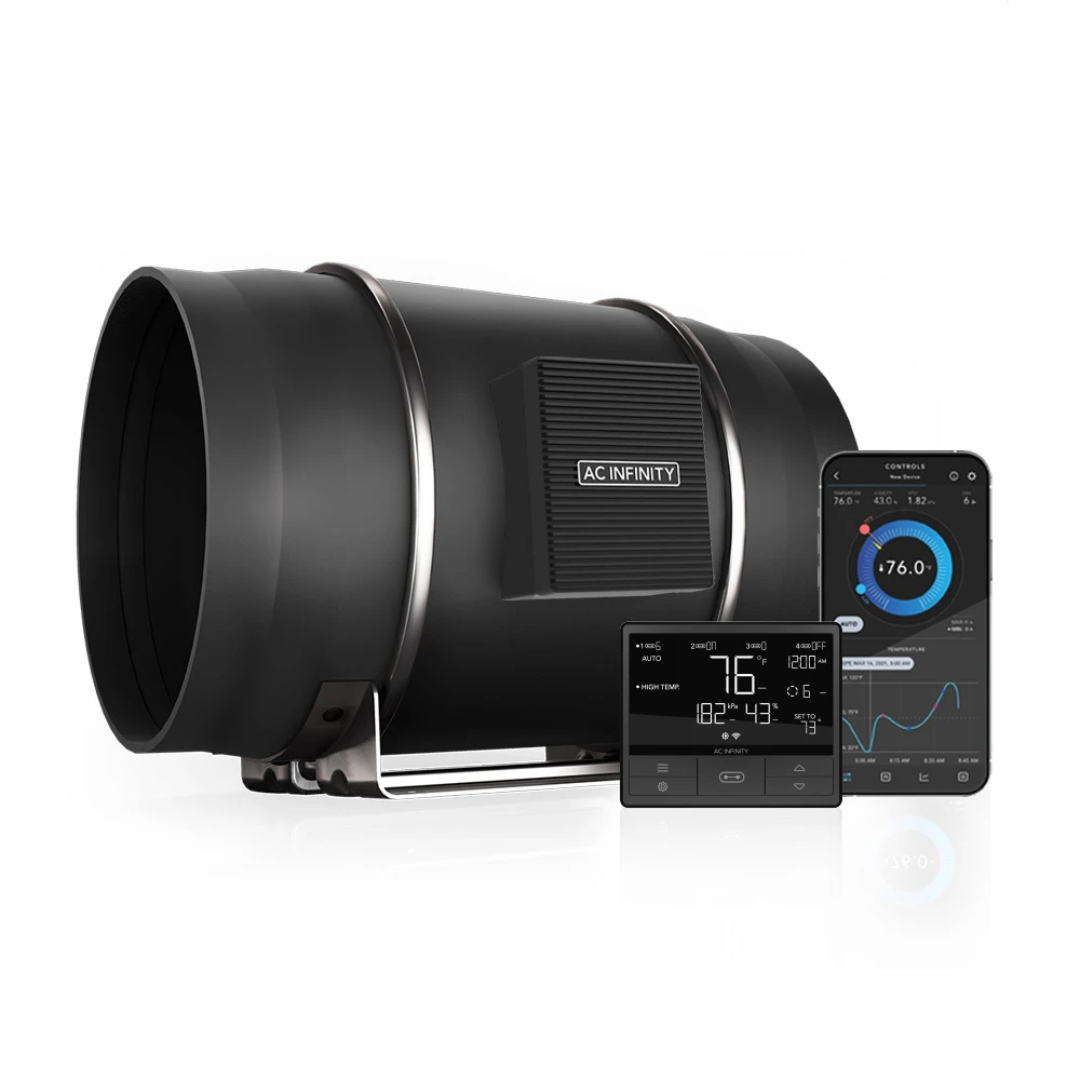 AC Infinity CLOUDLINE T12, Quiet Inline Fan 12" with Temperature Humidity VPD Controller