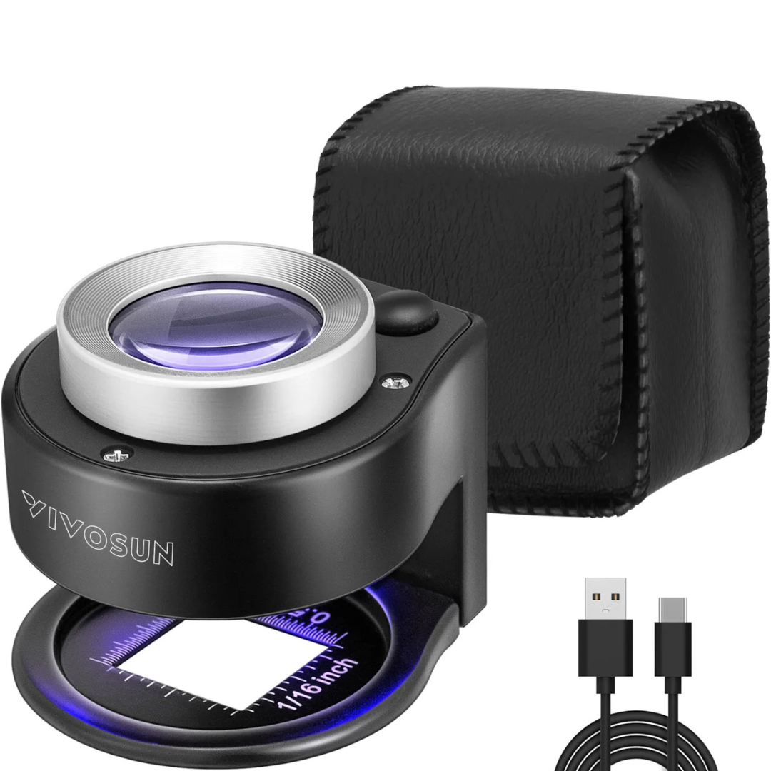 Vivosun 30X Rechargeable Loupe Magnifier with Optical Glass Lens and Lights