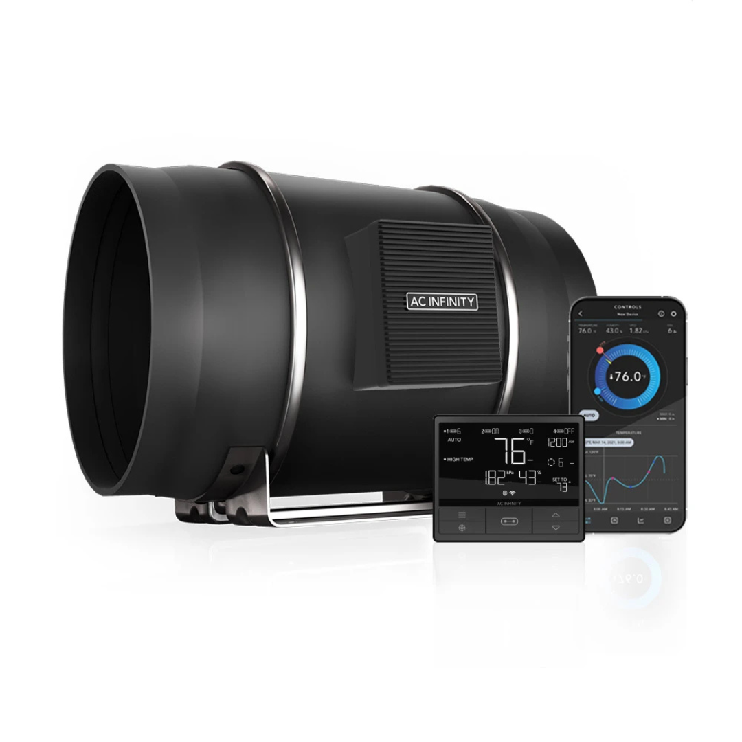 AC Infinity CLOUDLINE T10, Quiet Inline Fan 10" with Temperature Humidity VPD Controller