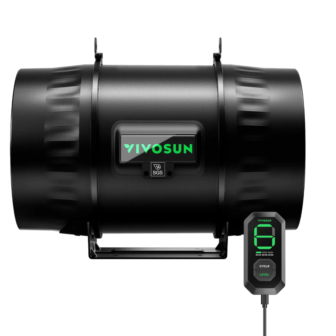 Vivosun AeroZesh T8 Inline Fan 8″ with E12 Speed Controller, PWM-Controlled EC Fan for Grow Tent Ventilation