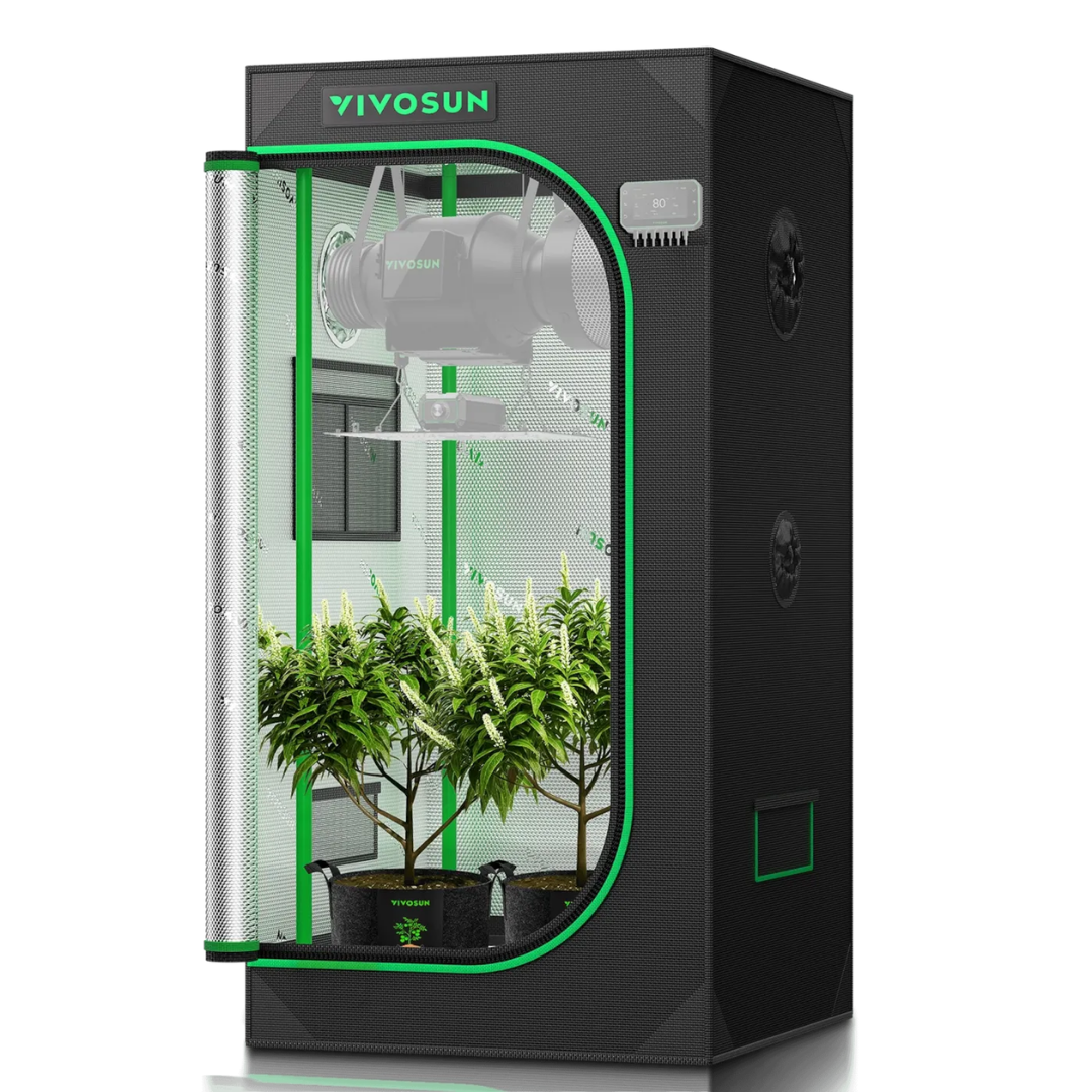 Vivosun Grow Tent 2x2 S224, High Reflective Mylar with 1680D Oxford Canvas & Heavy-Duty Metal Support 24"x24"x48"