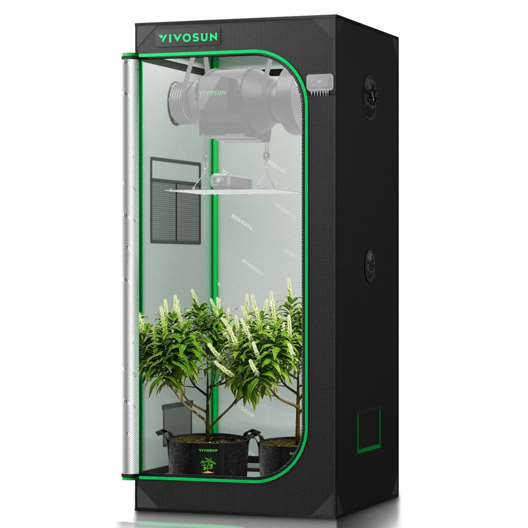 Vivosun Grow Tent 2.3x2.3 S236, High Reflective Mylar with 1680D Oxford Canvas & Heavy-Duty Metal Support 28"x28"x63"
