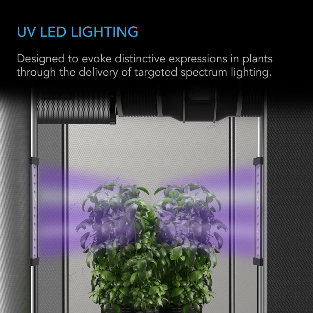 AC Infinity IONBEAM U4, Supplemental Grow Light Bars 11", Targeted UV Spectrum LED 4-Bar Kit