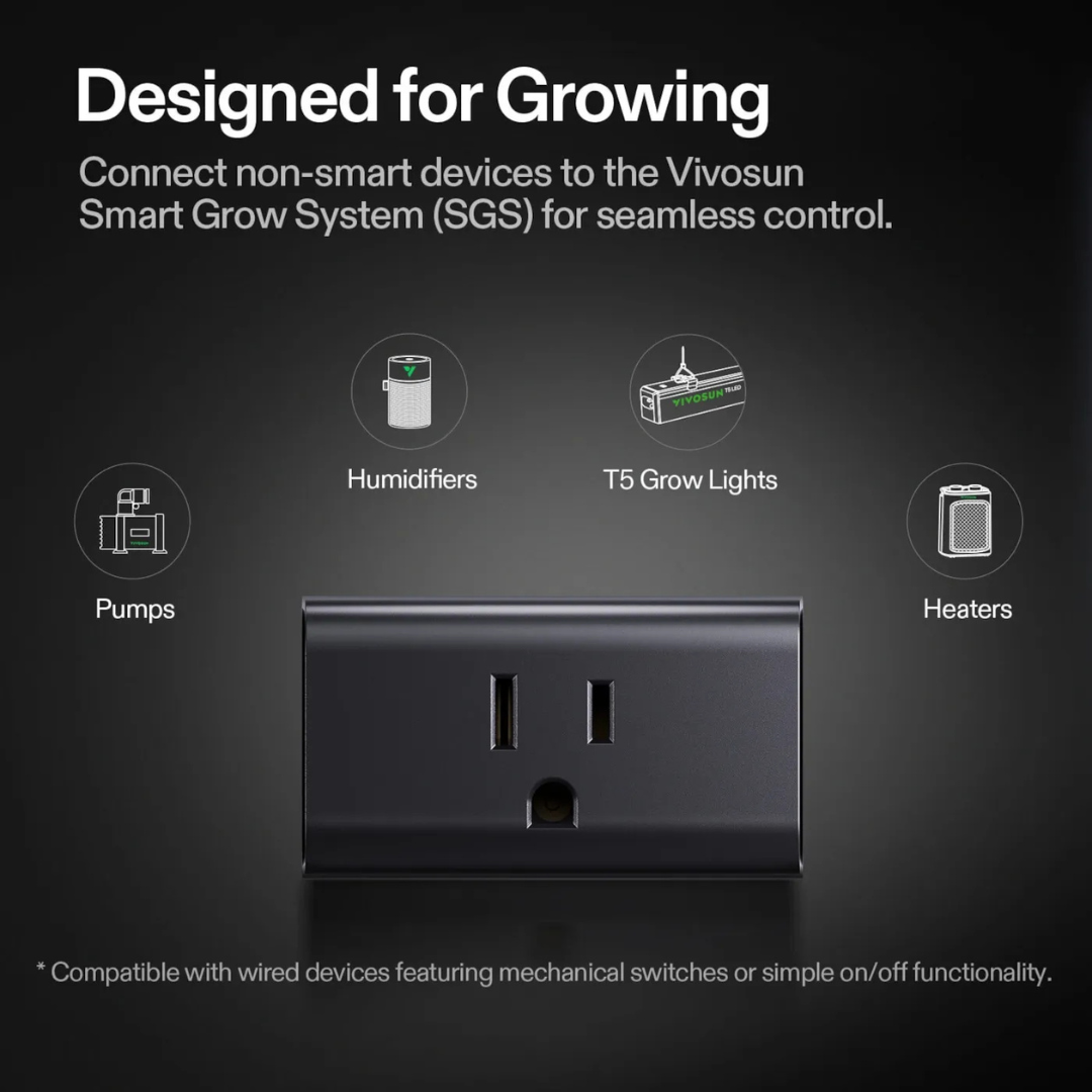 Vivosun GrowHub A10 Controller, Smart Plug, 15A 1800W, Remote Control, Compatible with Vivosun App for Grow Tent