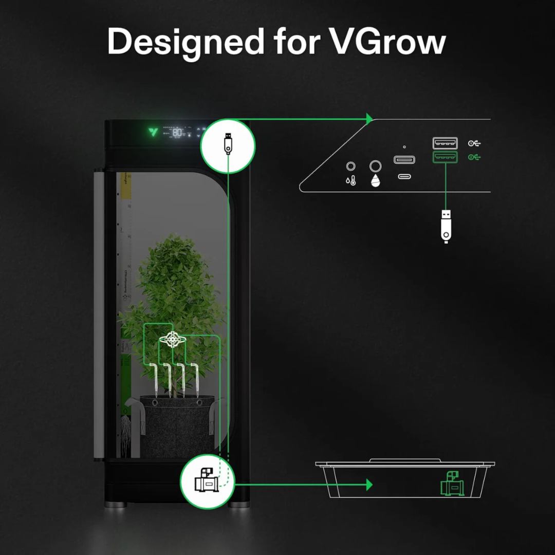 Vivosun FlexFeed Drip Irrigation Kit, 4W Automatic Irrigation System with Pump & 4 Drip Emitters, App-Controllable Professional Plant Watering Drip Kit for VGrow Smart Grow Box