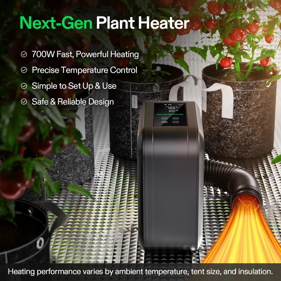 Vivosun AeroFlux W70 Smart Grow Tent Heater with VPD Control, 700W PTC Heating, Plant Heater with 5 Power Levels, App Control, Overheat & Tip-Over Protection