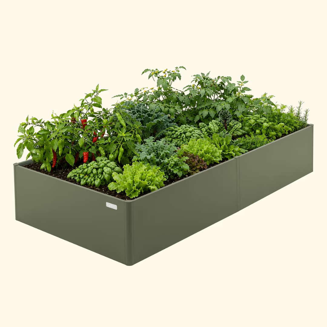 Vego 17" Tall Modern 4' x 8' Metal Raised Garden Bed