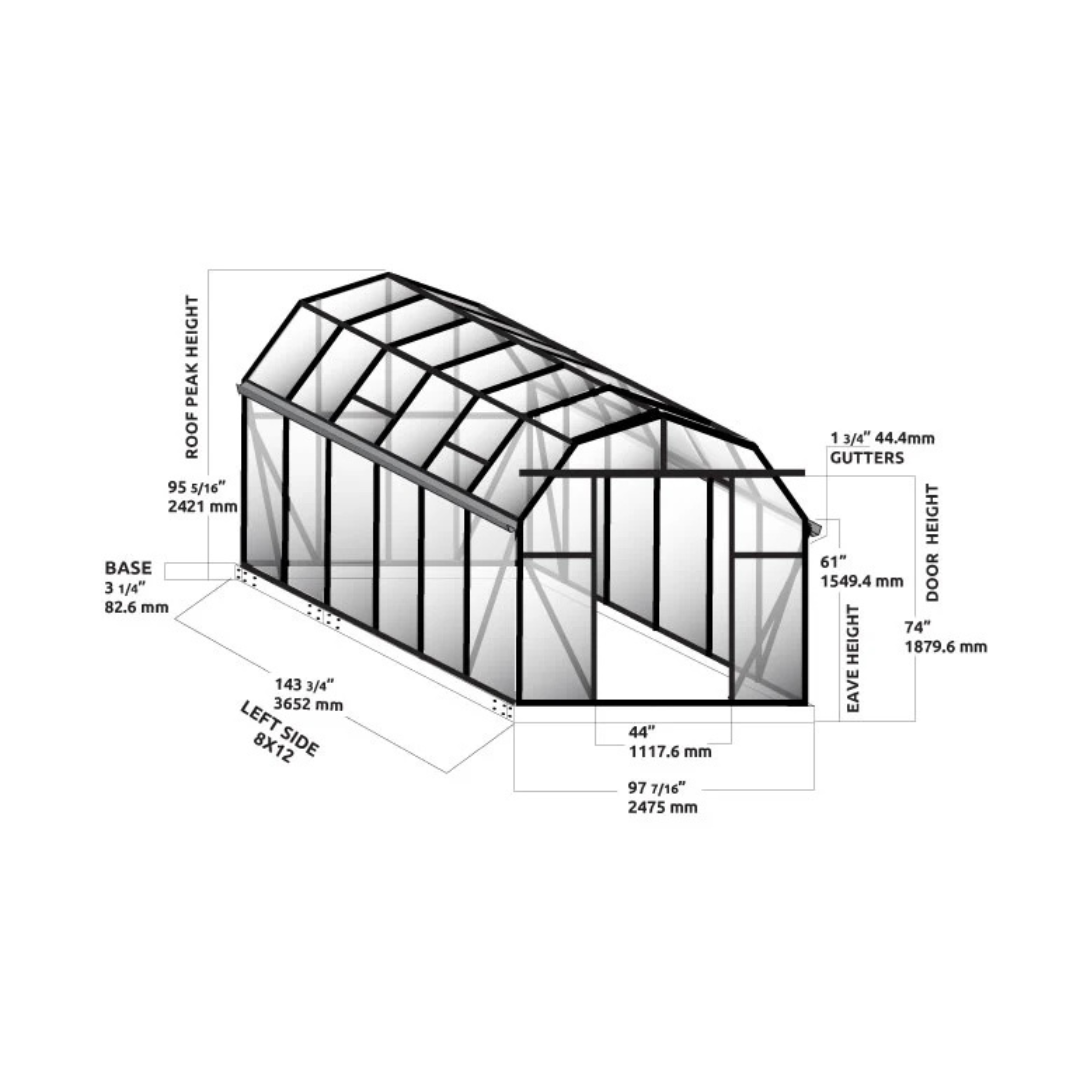 Grandio Elite 8x12 Greenhouse Kit