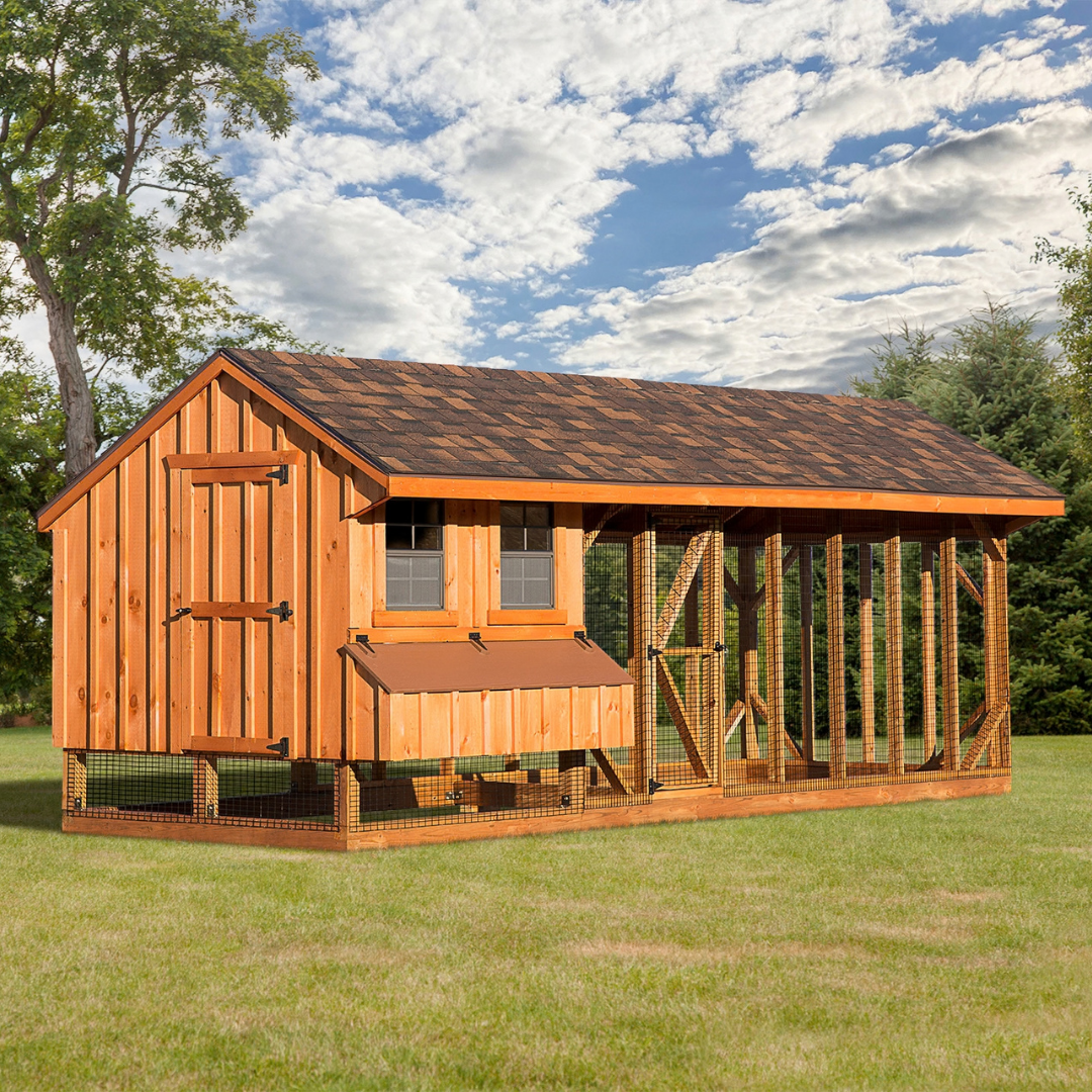 Bird in Hand 7×20 Quaker Combination Chicken Coop-Board and Batten