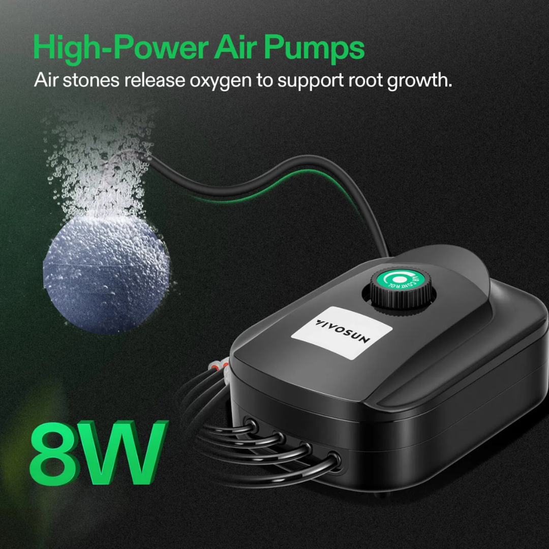 Vivosun 5 Gallon DWC Hydroponic System Kit (2 Bucket, Black)