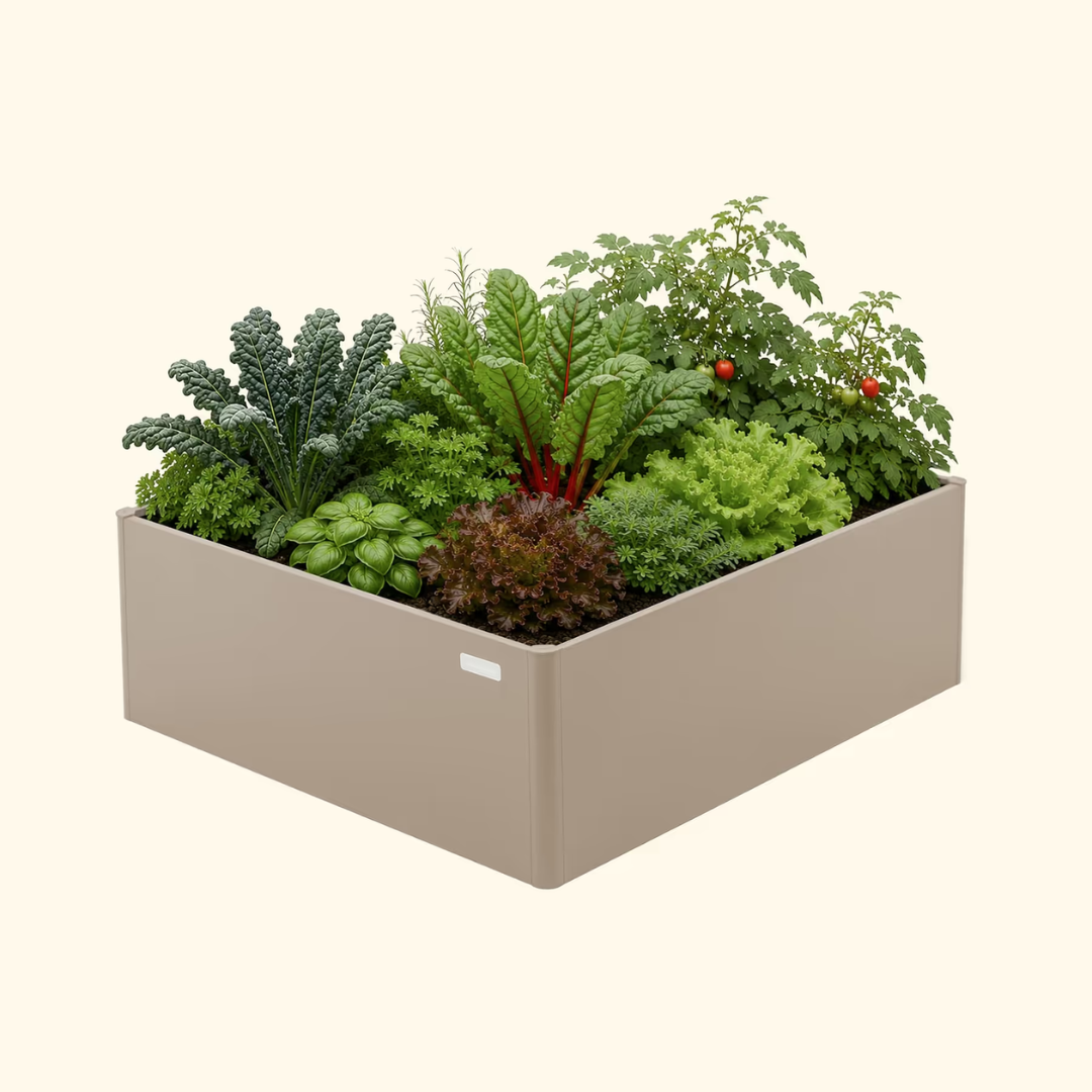 Vego 17" Tall Modern 4' x 4' Metal Raised Garden Bed
