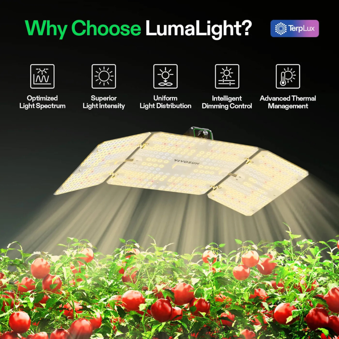 Vivosun LumaLight 200W LED Grow Light, Full Spectrum Plant Light, Smart Dimmable & High PPFD for Indoor Plants Seedling Vegetables Bloom