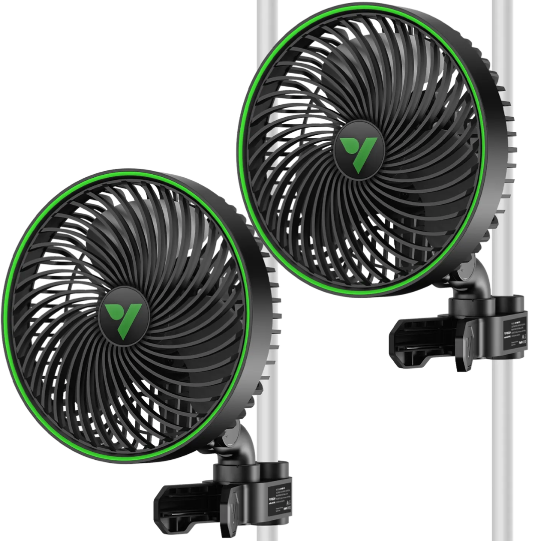Vivosun AeroWave E6 Gen2, Grow Tent Clip Fan 6”, EC Motor, Smart Control, Powerful Oscillating Fan, Black