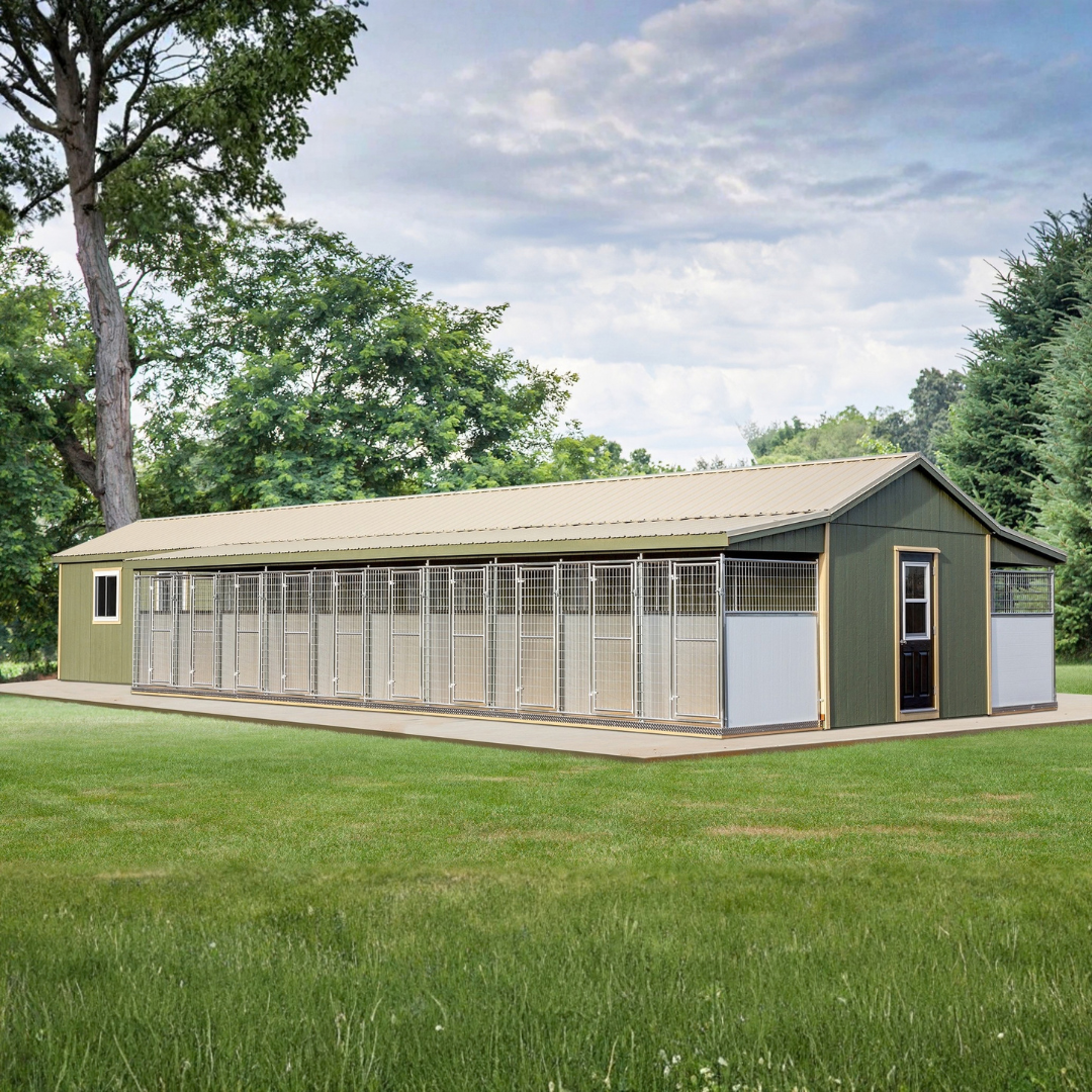 Bird in Hand 24×60 16-Run Commercial Kennel