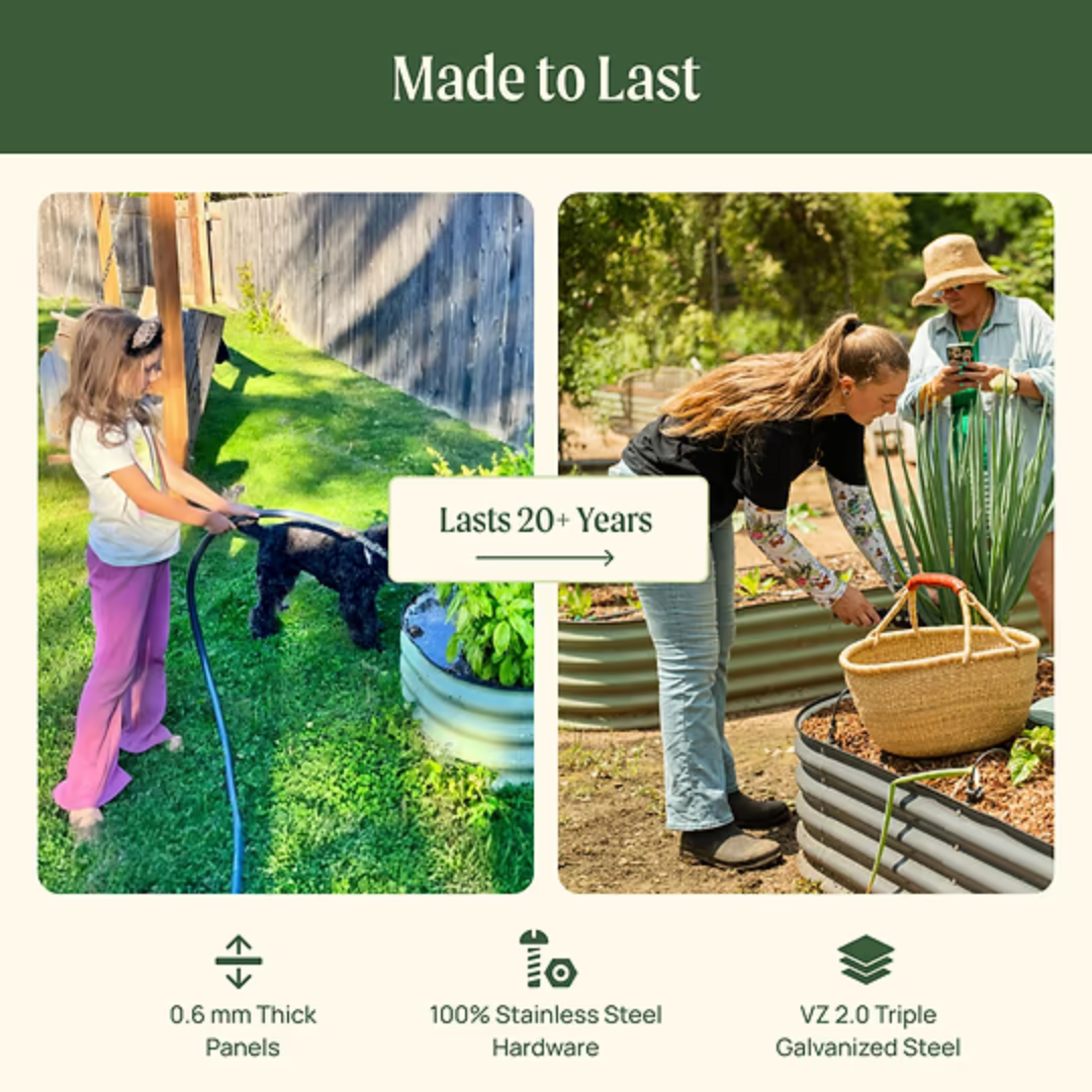 Vego 17" Tall 4 In 1 Small Modular Metal Raised Garden Bed Kit
