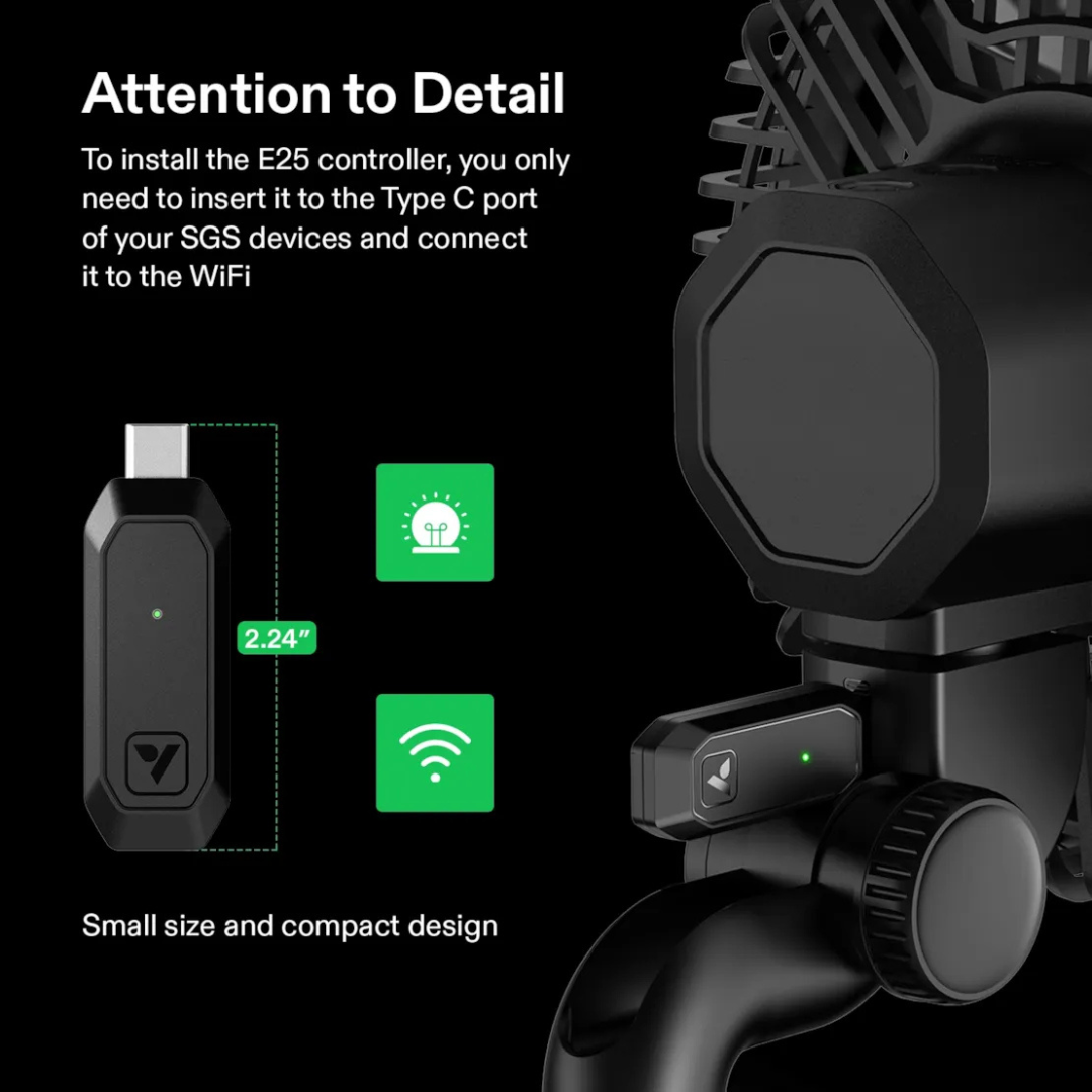 Vivosun GrowHub E25 Controller, Supports Smart Grow System Devices, Easy to Install & Use, WiFi App Controllable, Expansion Port for E42/E42A
