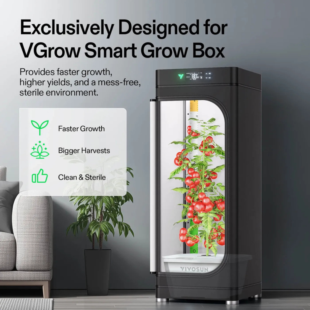 Vivosun VGrow DWC Hydroponics Growing System Kit for VGrow Smart Grow Box, 4-Gallon Deep Water Culture with Air Stones and Rapid Rooters, Not Compatible with E42A+