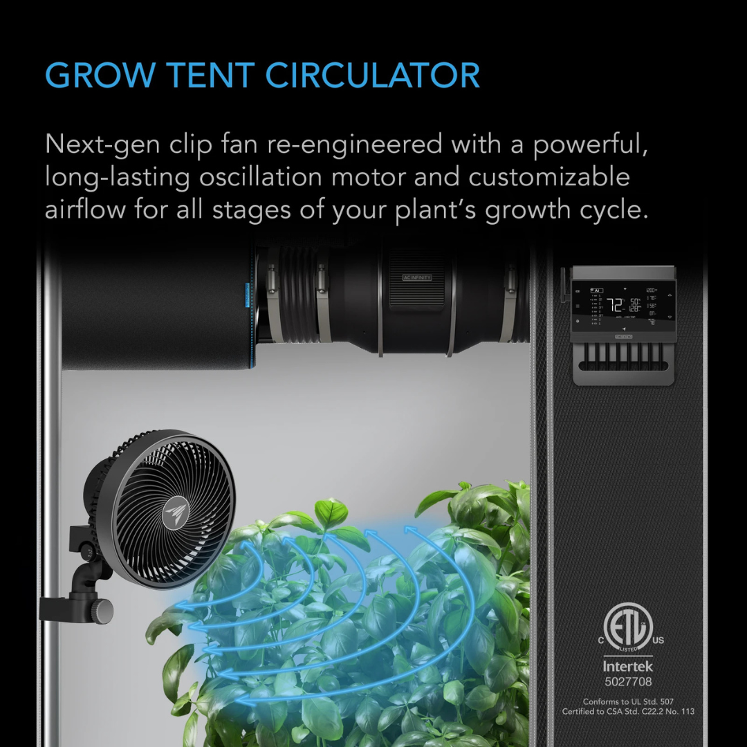 AC Infinity CLOUDRAY S9, Grow Tent Clip Fan 9" with 10 Speeds and Dynamic Wind
