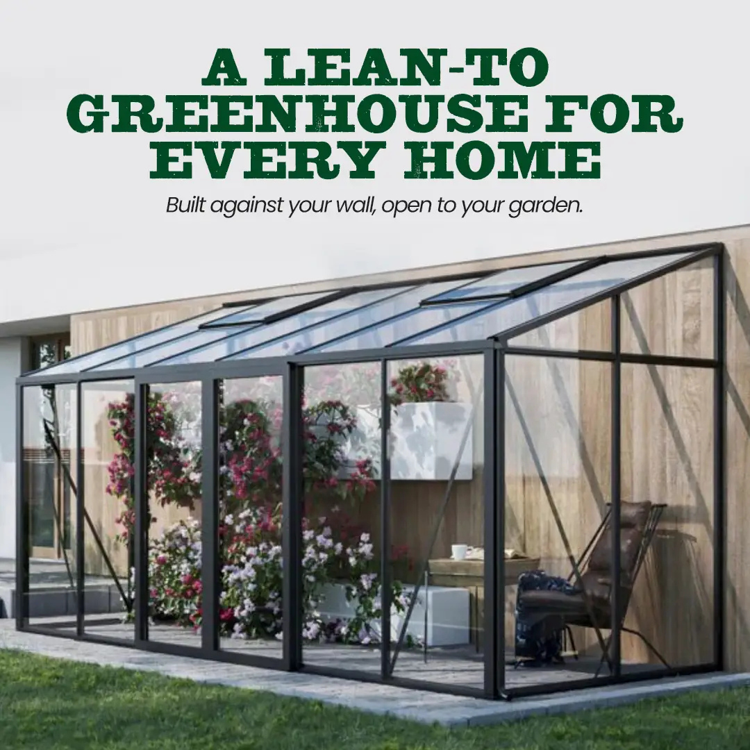 YourGreenhouses Scandiglas Lean-To Greenhouse