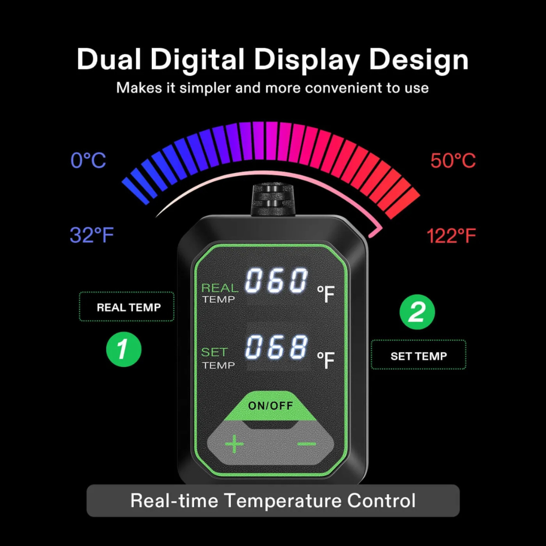 Vivosun Seedling Heat Mat with Dual Digital Display Thermostat, 20" x 20.75" Black Warm Hydroponic Heating Pad for Seed Germination