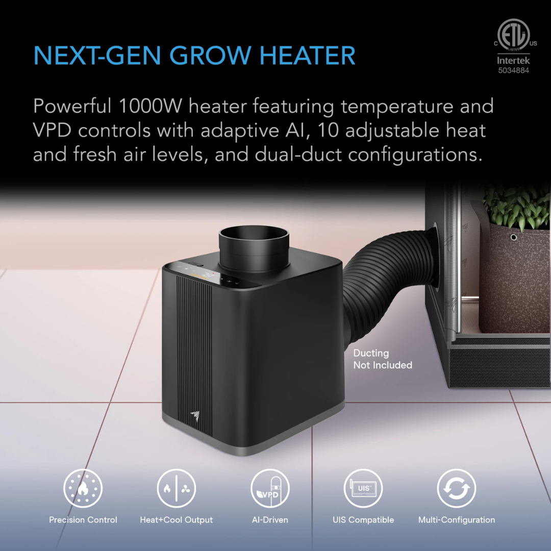 AC Infinity THERMOFORGE T7, Plant Heater 1000W with AI-Powered VPD Temp Controller