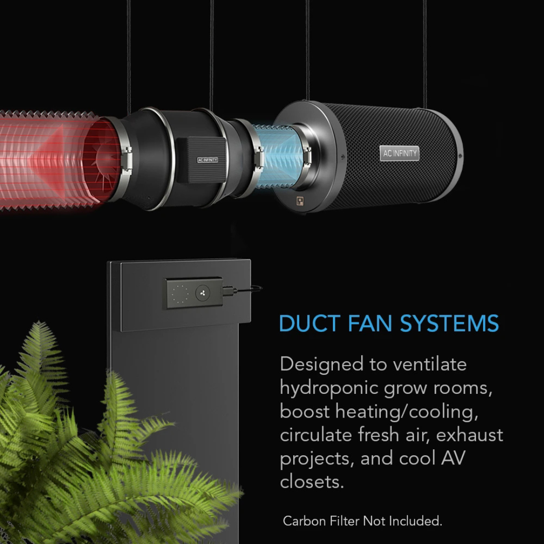 AC Infinity CLOUDLINE S12, Quiet Inline Fan 12" with Speed Controller