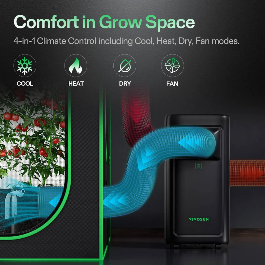 Vivosun AeroLush C08 Intelligent Air Conditioner, 4-in-1 Function, with Temperature & Humidity Sensor Probe
