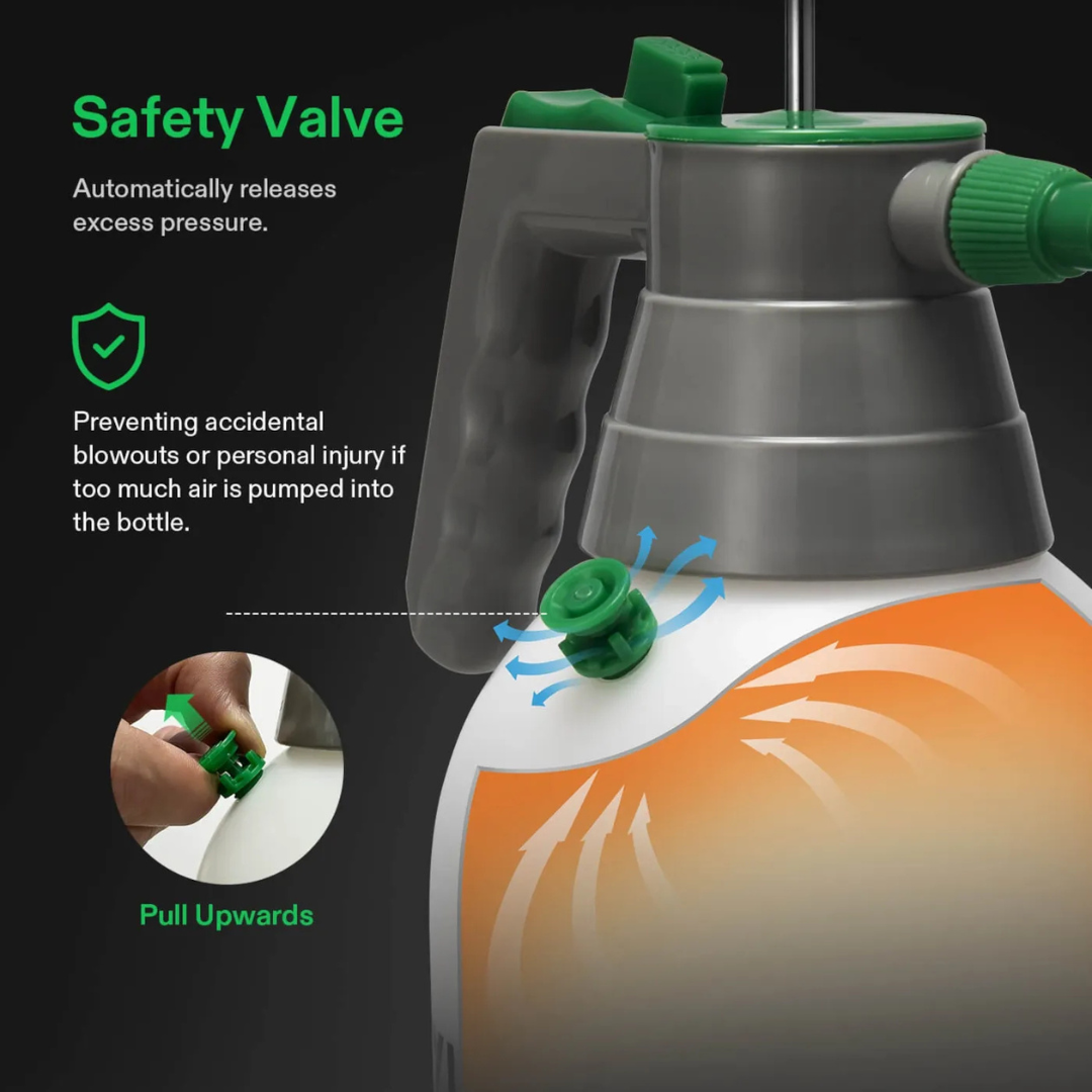 Vivosun 0.5Gal Handheld Garden Sprayer, 2L Pump Sprayer, 68 Oz Water Spray Bottle with Safety Valve