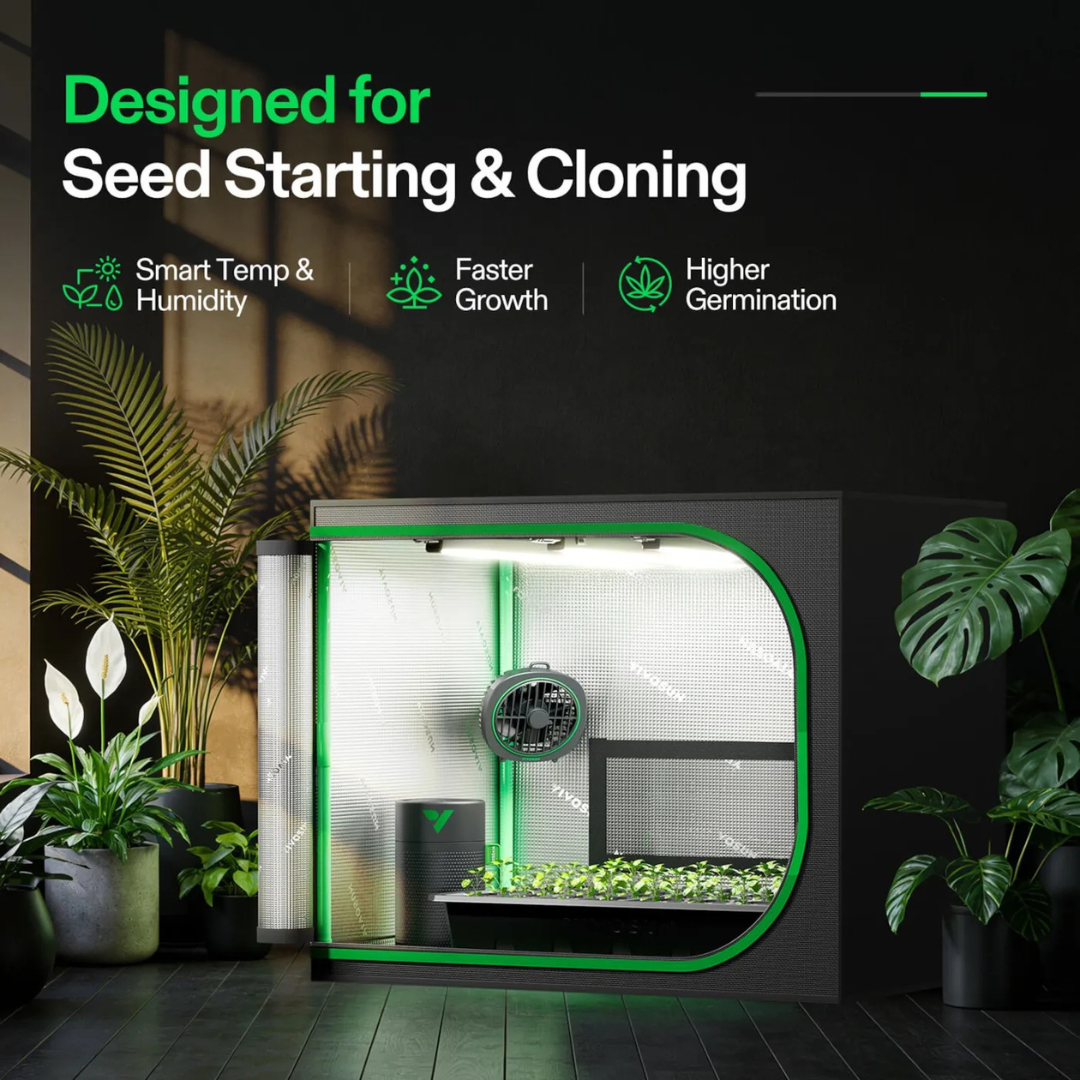 Vivosun Clone Tent Kit with GrowHub A22 Controller, T5 Full-Spectrum Grow Light, Seed Starter Kits, for Indoor Plant Germination, 24" x 16" x 20"