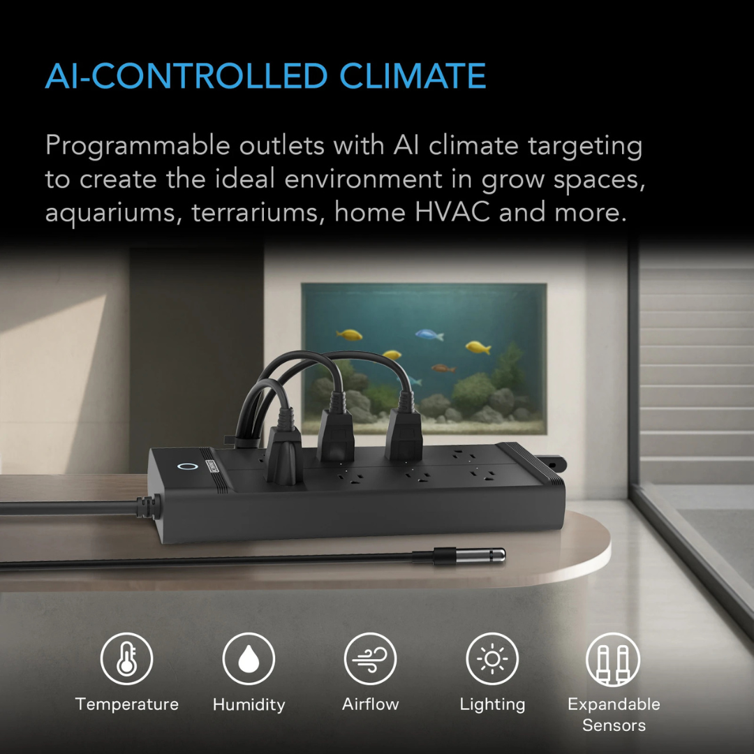 AC Infinity OUTLET AI+, Environment Controller 8-Outlet, with Temp Humidity VPD Sensor
