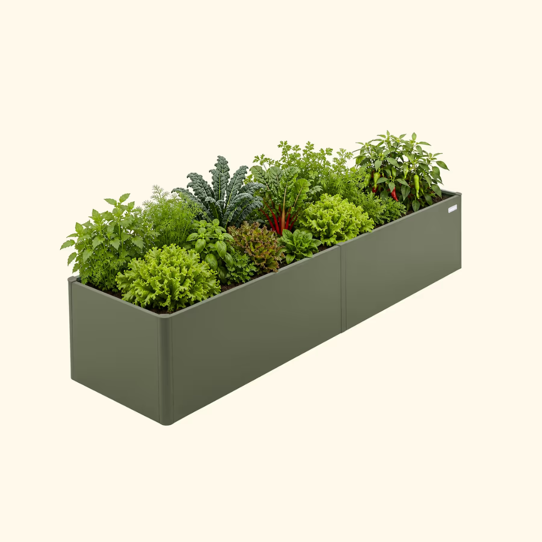 Vego 17" Tall Modern 2' x 8' Metal Raised Garden Bed