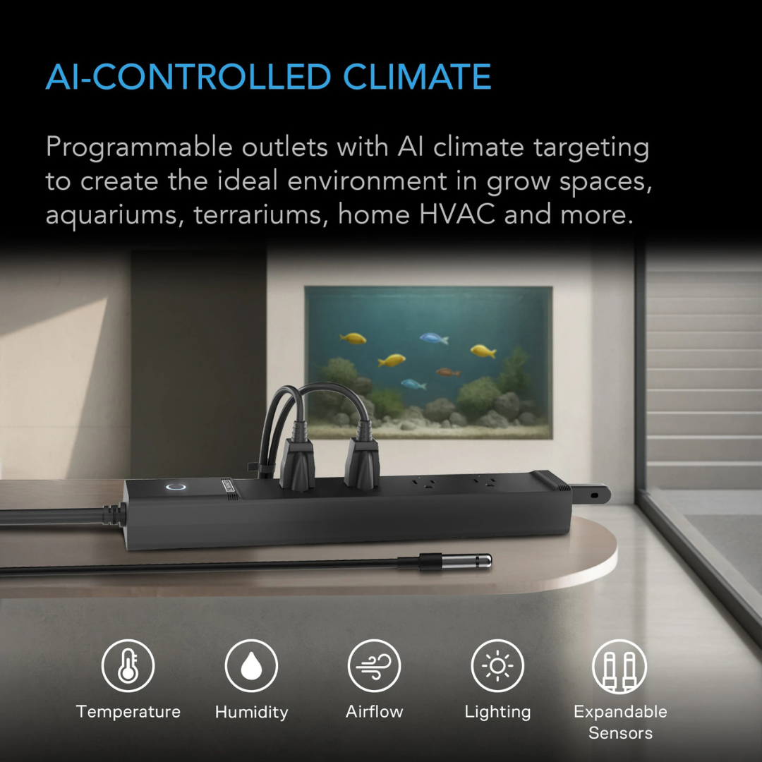 AC Infinity OUTLET AI, Environment Controller 4-Outlet, with Temp Humidity VPD Sensor