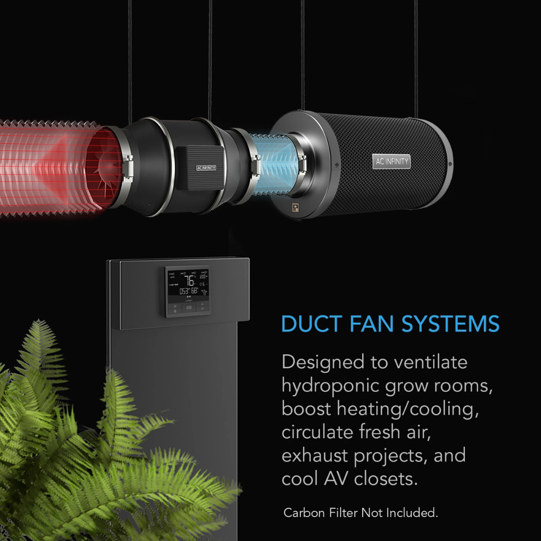 AC Infinity CLOUDLINE T8, Quiet Inline Fan 8" with Temperature Humidity VPD Controller