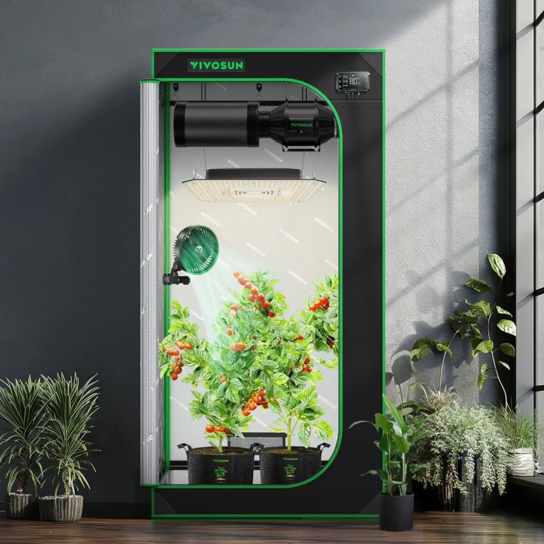 VIVOSUN Grow Tent 2.7x2.7 S276, 1-2 Plants Use, 600D Light-proof Oxford, 32″ x 32″ x 63″, For Indoor Plants Growing